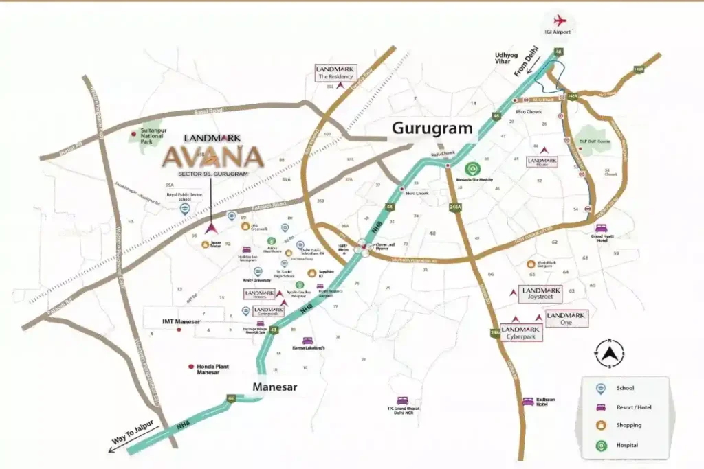 Landmark Avana Location Map